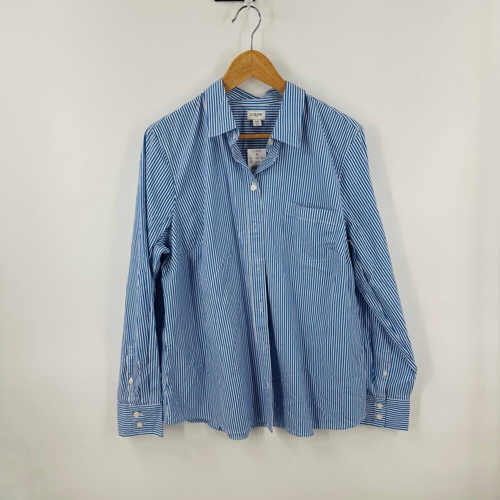 J. Crew Blue Striped Blouse